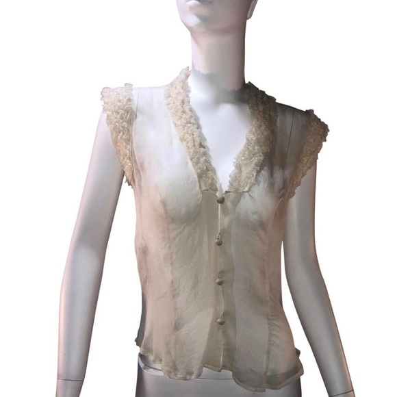 Jean Paul Gaultier Tops - NWT Jean Paul Gaultier Sleeveless Semi-sheer Top